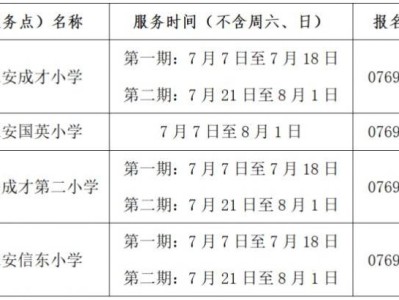 2025东莞长安镇暑假托管服务安排