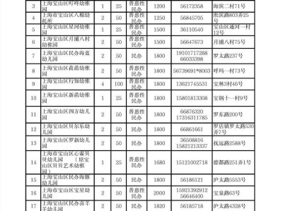 2025年宝山区民办幼儿园适龄幼儿入园计划表