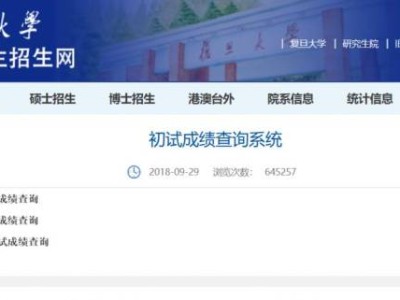 2025复旦大学考研初试成绩公布时间+查询入口