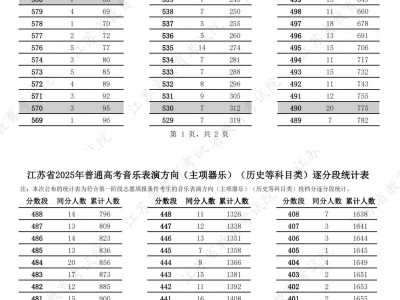 2025江苏高考音乐表演逐分段统计表(器乐)