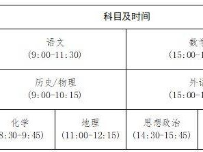 2025河南高考考试科目时间顺序