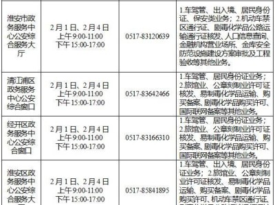 2025年春节期间全市公安政务服务窗口业务办理时间公告
