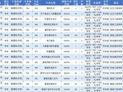惠州工程职业学院2025年夏季高考招生计划+学校代码