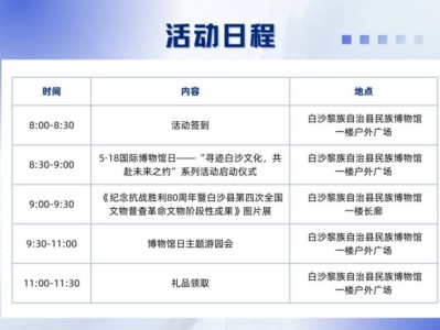 2025海南白沙黎族自治县民族博物馆518博物馆日活动（时间+地点+活动）