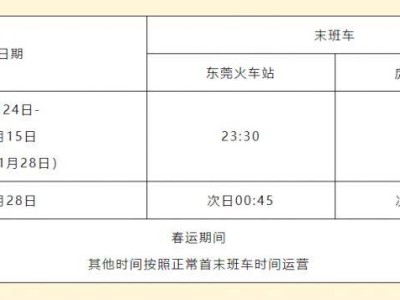 2025东莞地铁2号线春节运营时间调整