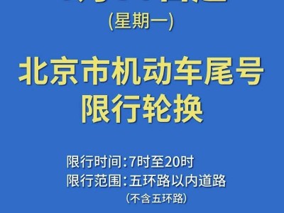 2025年6月30日起北京机动车尾号限行轮换