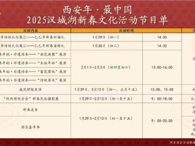2025西安市汉城湖新春文化活动(时间+地点+节目单)