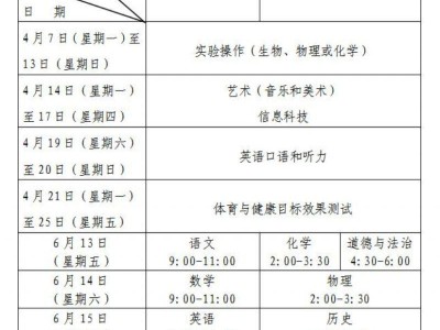 青岛中考时间2025年时间表