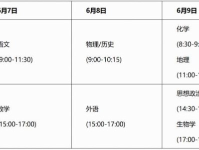 2025年6月9日广西高考考试时间+考试科目