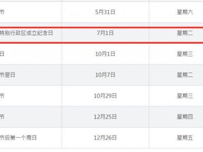 2025香港七一放假几天