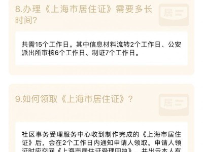 上海办居住证需要多久能拿到