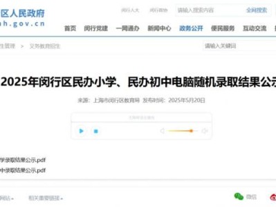 2025上海闵行区民办小学摇号录取名单公示(附查询入口）