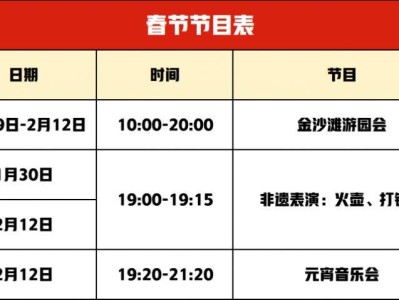2025金沙滩春节游园会攻略(时间+地点+节目时间表)