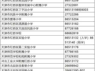 2025年天津红桥区哪些学校不接受随迁子女转学生?
