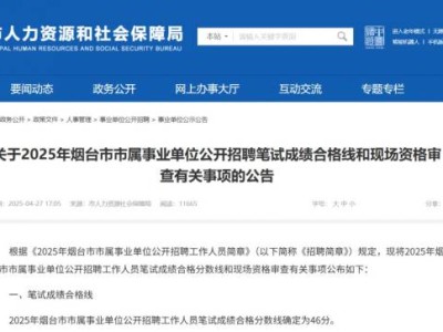 2025烟台市直事业单位进面名单+分数线