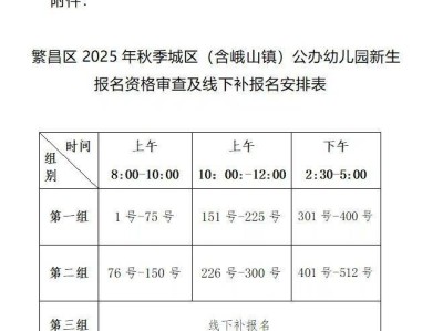 2025芜湖繁昌区城区公办幼儿园新生报名资格审查时间