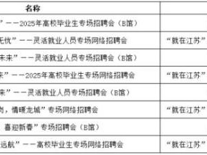 2025年1月常州招聘会时间表(最新)
