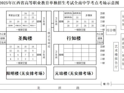 2025赣州全南县高职单招考试考点考场(示意图)
