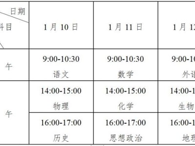 安徽学考时间2025（最新）