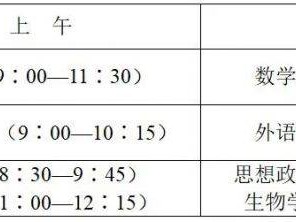 2025年陕西省普通高校招生考试和录取工作实施方案(考试时间安排)