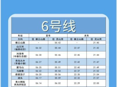 2025青岛地铁6号线首末车时间调整(2月13日起)