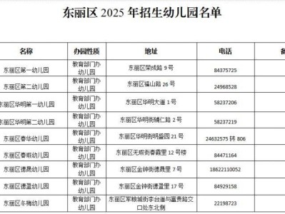 天津东丽区幼儿园名单汇总