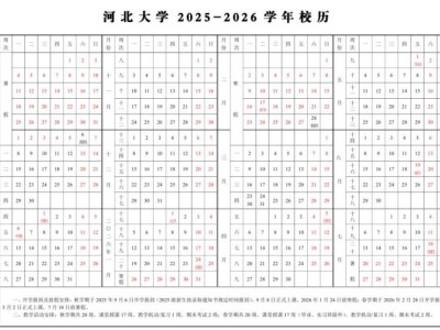 2025-2026河北大学校历