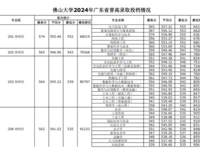 佛山大学2024年广东省普高录取投档情况