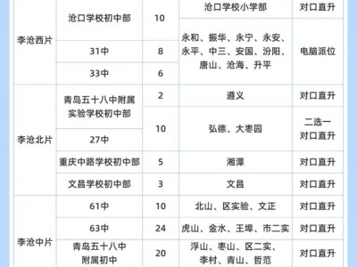 2025年青岛李沧区小学升初中入学政策