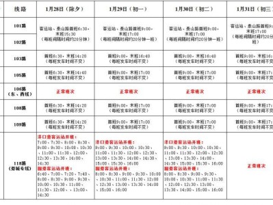 2025南通如东春节公交运行调整安排