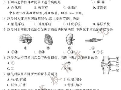 2025年厦门小中考生物考试题目+参考答案