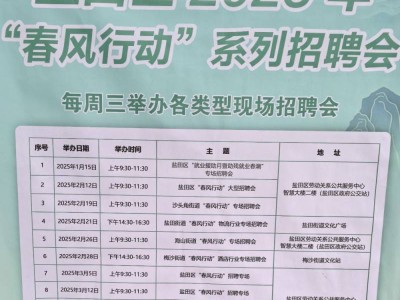 2025年盐田区招聘会时间安排(持续汇总更新)