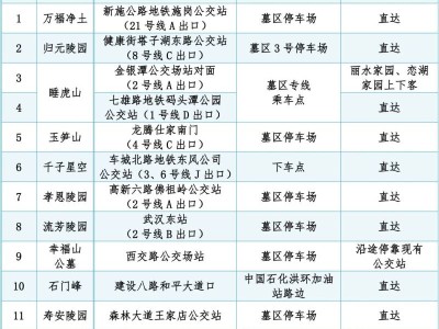武汉2025清明节公交祭扫专线+地铁运营调整+轮渡祭祀航班时间