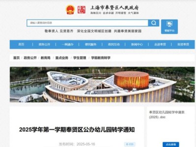 2025上海奉贤区幼儿园暑假转学政策(时间+条件+流程）