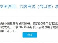 2025英语四六级成绩查询时间是什么时候？（附成绩查询入口）