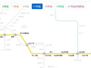 武汉11号线地铁站点线路图(最新)