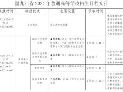 2025黑龙江高考志愿填报时间