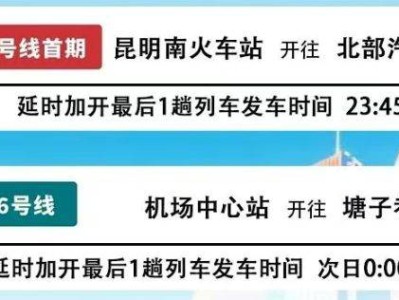 2025年五一昆明地铁运营时间