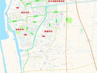 2025年高邮市城区初中施教区示意图