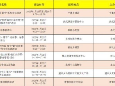 2025年新平春节活动有哪些