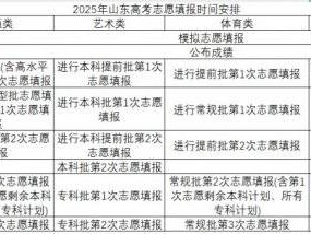 2025山东高考志愿填报时间
