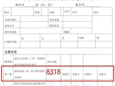 2025泉州民办初中报名志愿样表下载入口