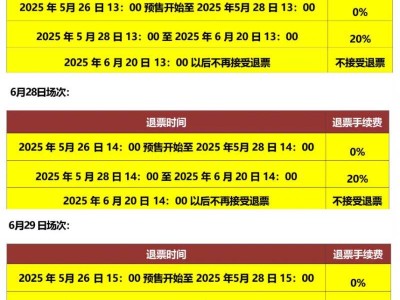 2025太原汪苏泷演唱会最晚退票时间是啥时候？