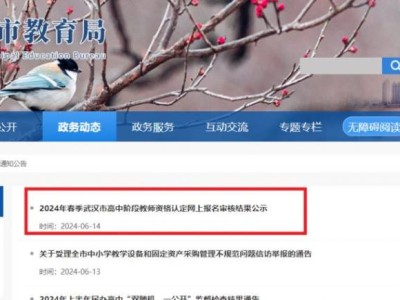 武汉教资认定审核结果公示时间及查询官网入口2025