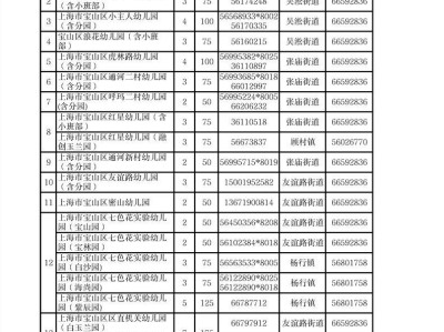 2025年宝山区公办幼儿园适龄幼儿入园计划表