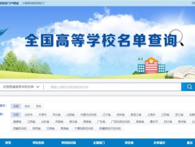 全国高等学校名单查询https://hudong.moe.gov.cn/qggxmd/?sessionid=-1336875944