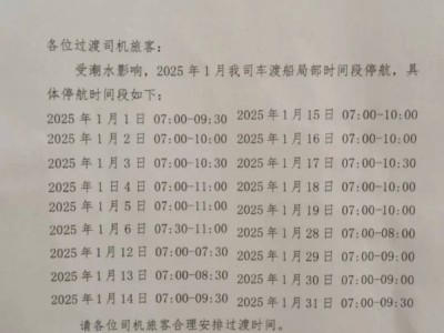 2025硇洲岛车渡船停航时间是什么时候(1月)