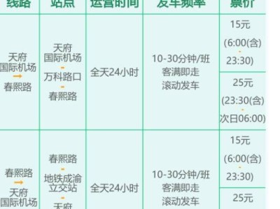 2025成都春运机场大巴时刻表(双流机场+天府机场)