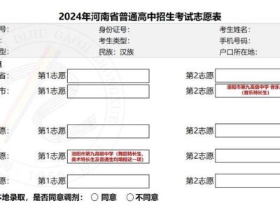 洛阳市第九高级中学中招志愿填报指南