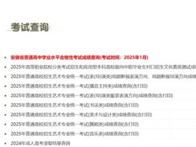 2025安徽合格性考试成绩查询